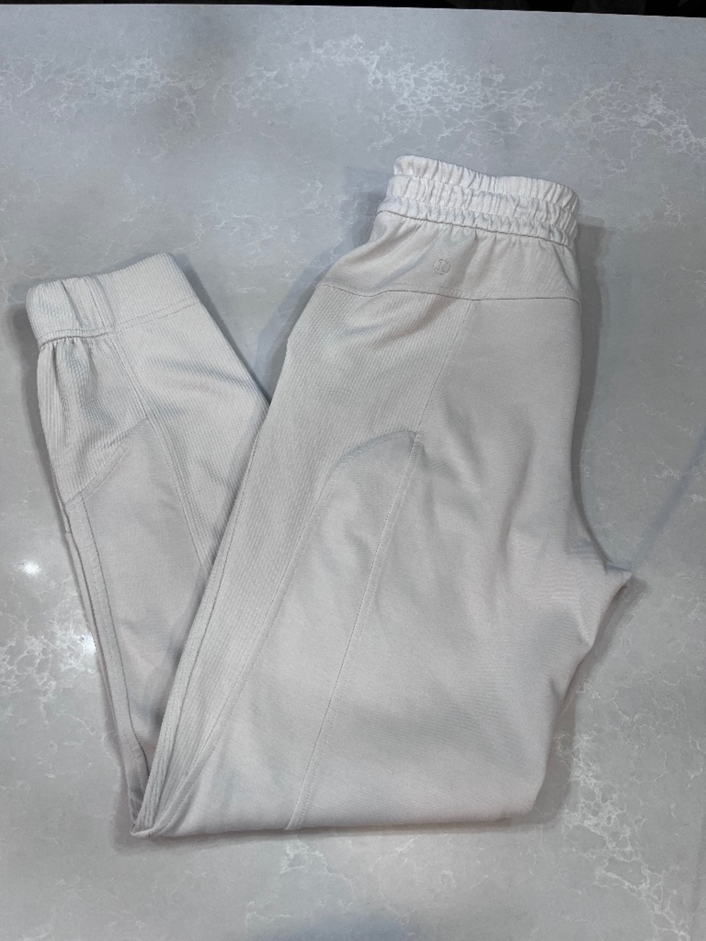 lululemon softstreme ribbed cream joggers neutral clean girl minimalist